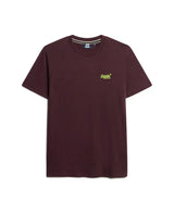 Superdry Mens Essential Logo T-Shirt Tawnty Port/Fluro Yellow