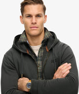Superdry Mens Essential Logo Washed Zip Hoodie Washed Black Northern