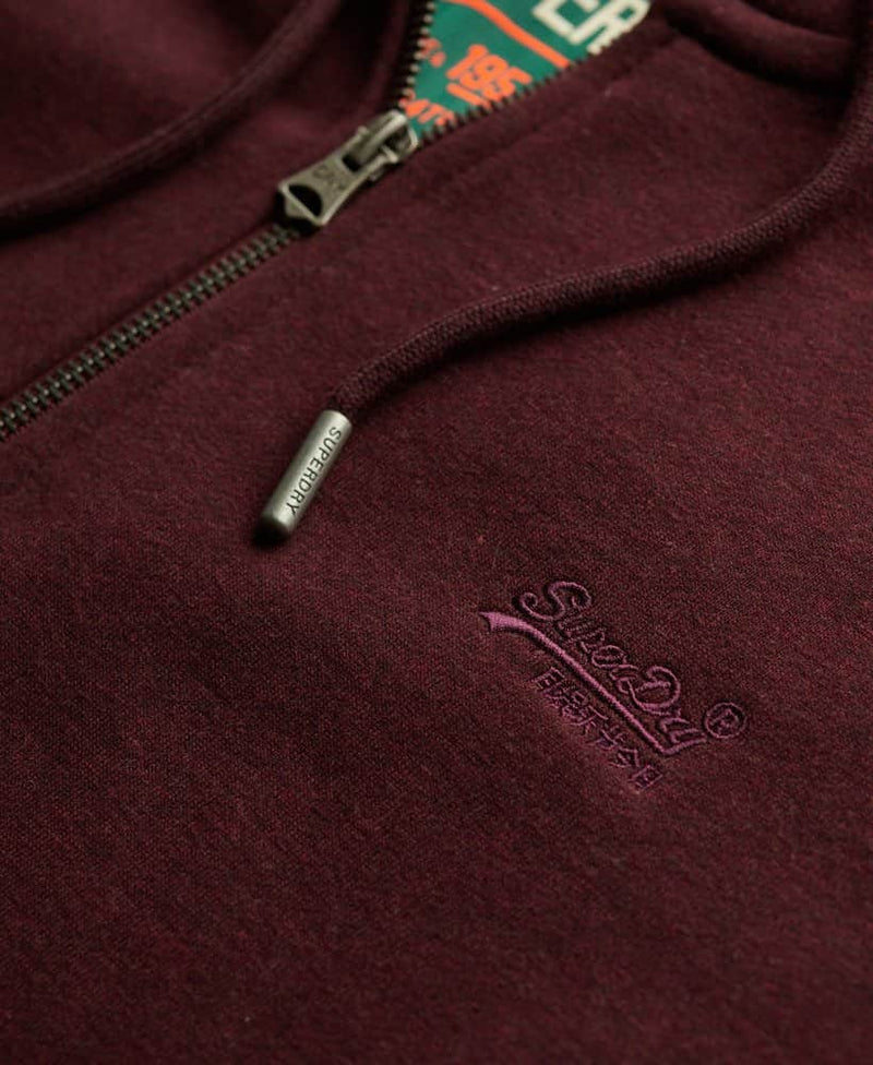 Superdry Mens Essential Logo Zip Hoodie Tawny Port Northern Ireland