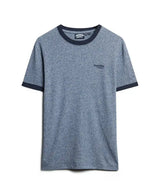 Superdry Mens Essential Ringer T-Shirt Frosted Navy Grit Northern
