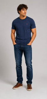 Superdry Mens Essential SDCO Logo Emb T-Shirt Deep Blue Sea