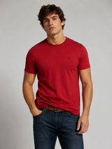 Superdry Mens Essential SDCO Logo Emb T-Shirt Expedition Red/Navy