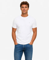 Superdry Mens Essential SDCO Logo Emb T-Shirt Optic White/Cold Grey