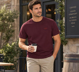 Superdry Men’s Essential Serif Logo Embroidered T-Shirt Tawny Port