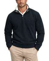 Superdry Mens Essential Serif Logo Half Zip Sweatshirt Dark Navy