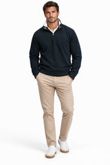 Superdry Mens Essential Serif Logo Half Zip Sweatshirt Dark Navy