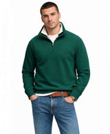 Superdry Mens Essential Serif Logo Half Zip Sweatshirt Varsity Green