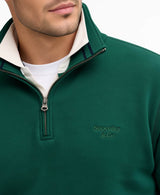 Superdry Mens Essential Serif Logo Half Zip Sweatshirt Varsity Green