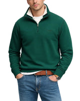 Superdry Mens Essential Serif Logo Half Zip Sweatshirt Varsity Green