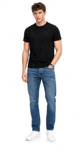 Superdry Mens Essential Stacked Logo Embroidered T-shirt Black