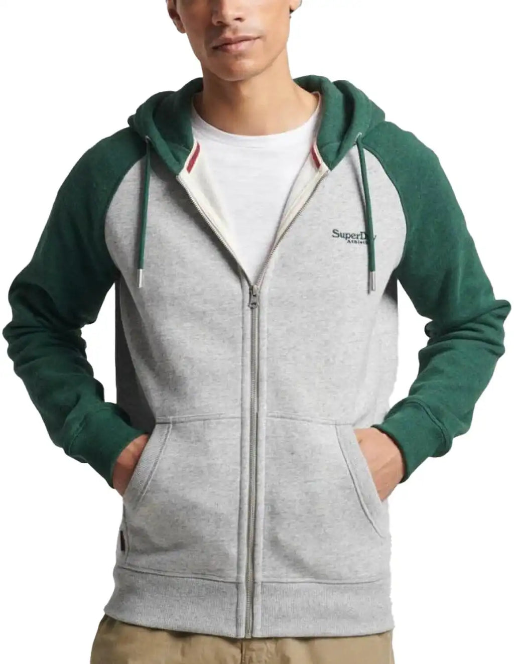 Superdry grey zip hoodie sales