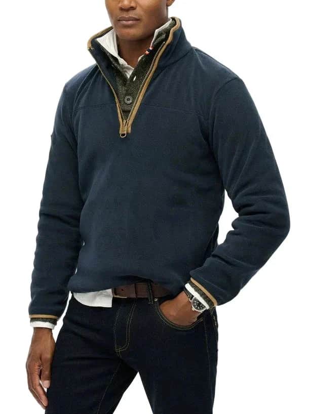 Superdry Mens Estate Half Zip Fleece Navy Northern Ireland Belfast