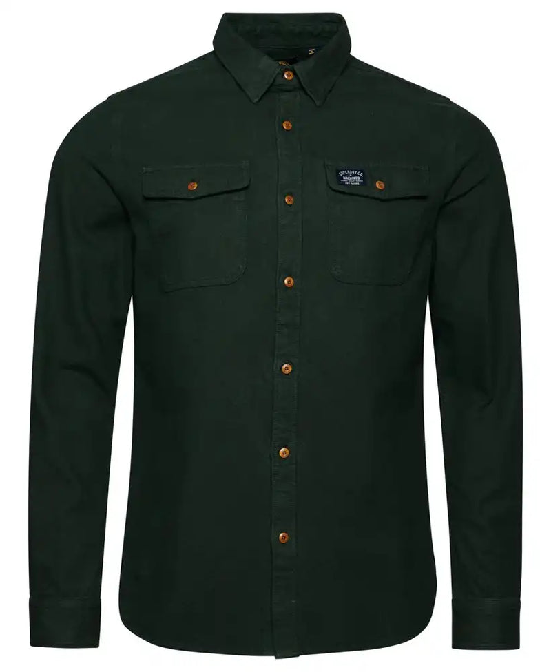 Superdry Mens Flannel Workwear Shirt Enamel Green Northern Ireland