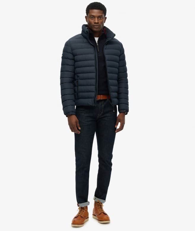 Superdry Mens Fuji Print Padded Jacket Eclipse Navy Northern Ireland