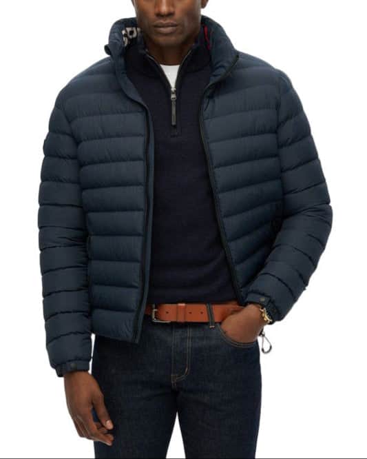 Superdry Mens Fuji Print Padded Jacket Eclipse Navy Northern Ireland