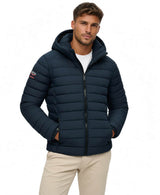 Superdry Mens Hooded Fuji Midweight Padded Jacket Navy Northern