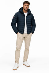 Superdry Mens Hooded Fuji Midweight Padded Jacket Navy Northern