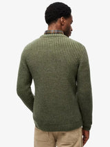 Superdry Mens Jacob Cable Crew Jumper Moss Green Northern Ireland