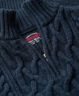 Superdry Mens Jacob Cable Knit Half Zip Indigo Northern Ireland