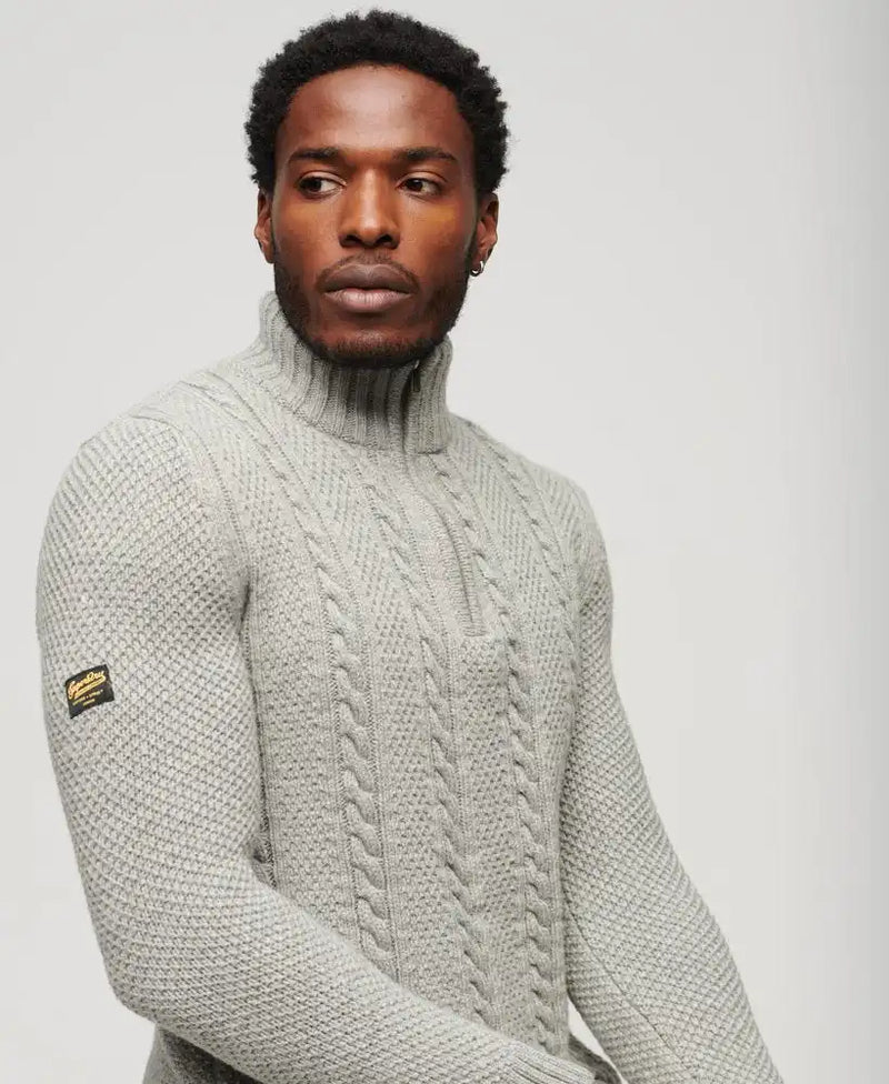 Cable knit jumper men hot sale