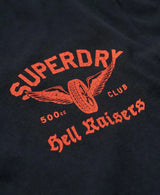 Superdry Mens Lo-Fi Biker Graphic Loose T-Shirt Eclipse Navy Northern