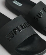 Superdry Mens Logo Pool Slides Black Northern Ireland Belfast