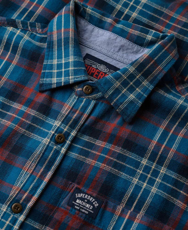 Superdry Mens LS Cottobn Lumberjack Shirt Logger Check Blue Northern