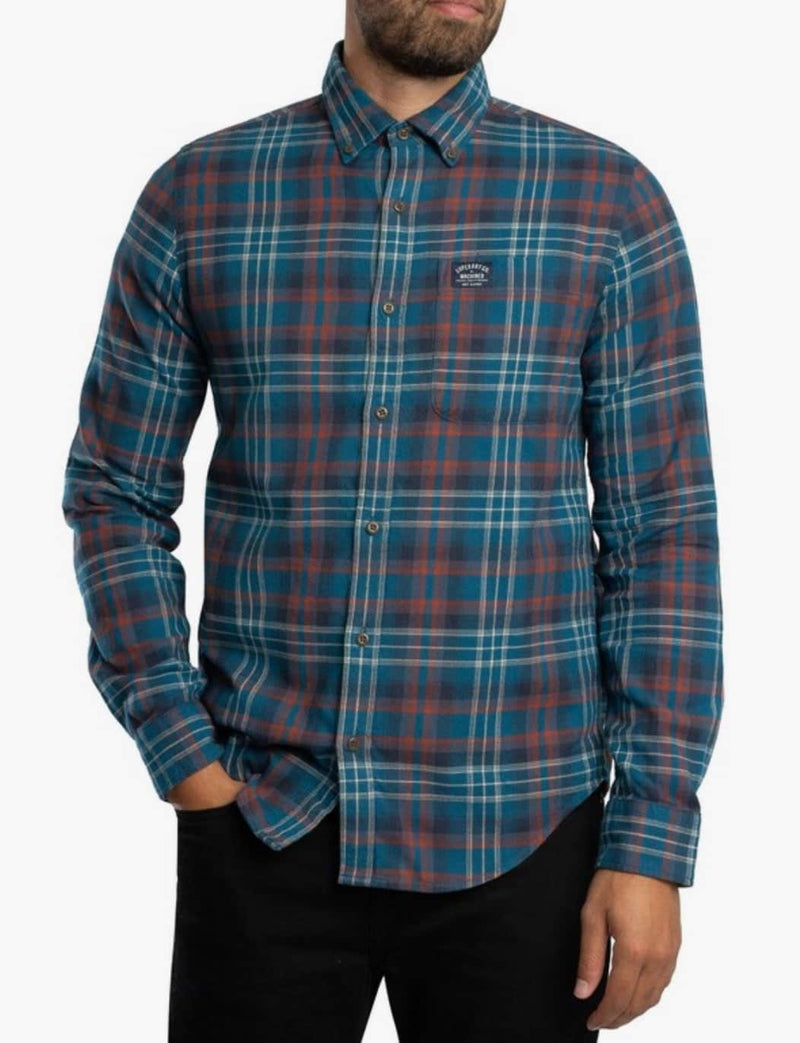Superdry Mens LS Cottobn Lumberjack Shirt Logger Check Blue Northern