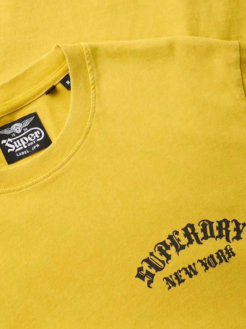 Superdry Mens Neo Trad Tattoo Loose T-Shirt Oil Yellow Northern