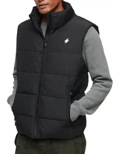 Superdry Mens Non Hooded Sports Puffer Gilet Black Ballynahinch
