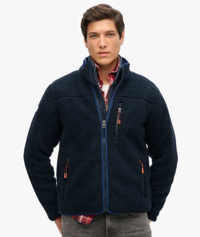 Superdry Mens Outdoor Full Zip Fleece Eclipse Navy Northern Ireland