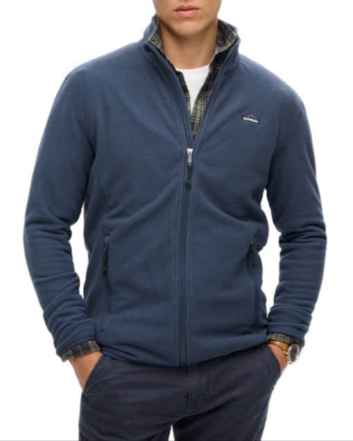 Superdry Mens Polar Fleece Full Zip Lauren Navy Northern Ireland
