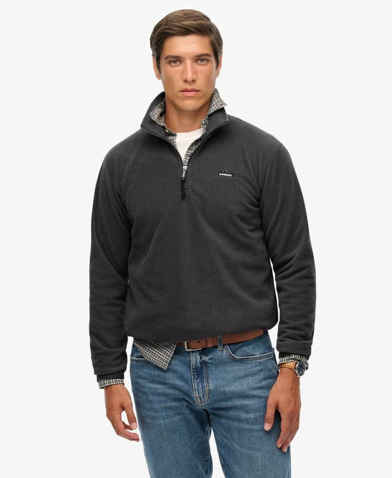 Superdry Mens Polar Fleece Half Zip Charcoal Northern Ireland Belfast