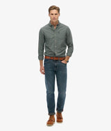 Superdry Mens Premium Check Oxford Shirt Ice Green Shadow Grit