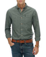 Superdry Mens Premium Check Oxford Shirt Ice Green Shadow Grit