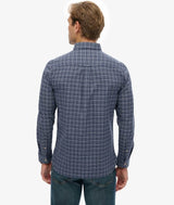 Superdry Mens Premium Check Oxford Shirt Lauren Navy Shadow Grit