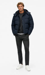 Superdry Mens Premium Hooded Puffer Jacket Eclipse Navy Northern