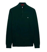 Superdry Mens Preppy Essential Cotton Half Zip Jumper Quad Green