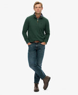 Superdry Mens Preppy SD Co Haf Zip Sweatshirt Enamel Green Northern