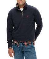 Superdry Mens Preppy SD Co Half Zip Sweatshirt Dark Navy Northern