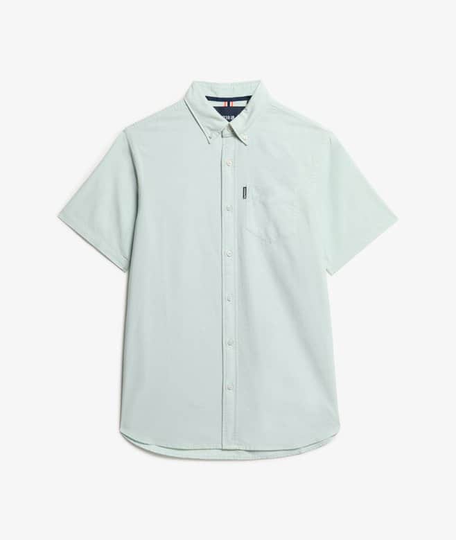Superdry Mens Short Sleeve Oxford Shirt Light Green Northern Ireland