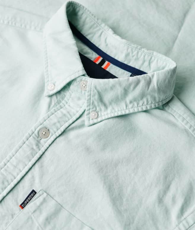 Superdry Mens Short Sleeve Oxford Shirt Light Green Northern Ireland