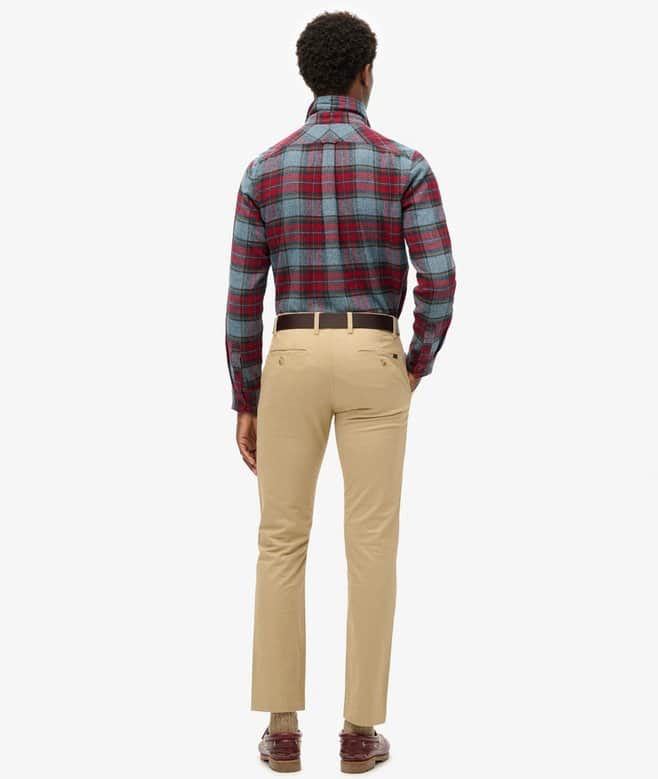 Superdry Mens Slim Tapered Stretch Chino Trousers Shaker Beige