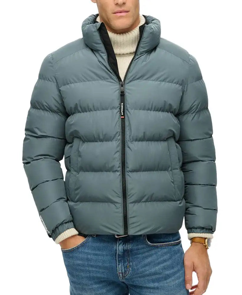 Superdry Mens Sports Puffer Jacket Stormy Weather Blue