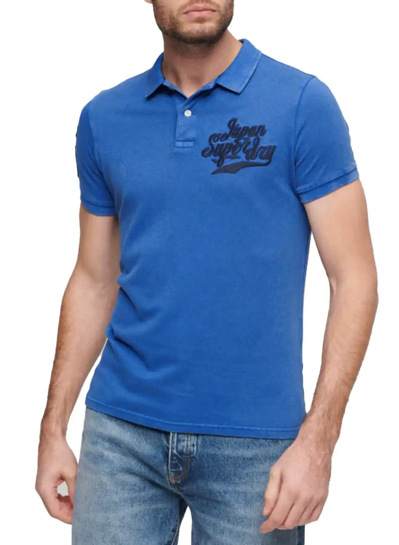 Superdry Mens Superstate Polo Shirt Monaco Blue