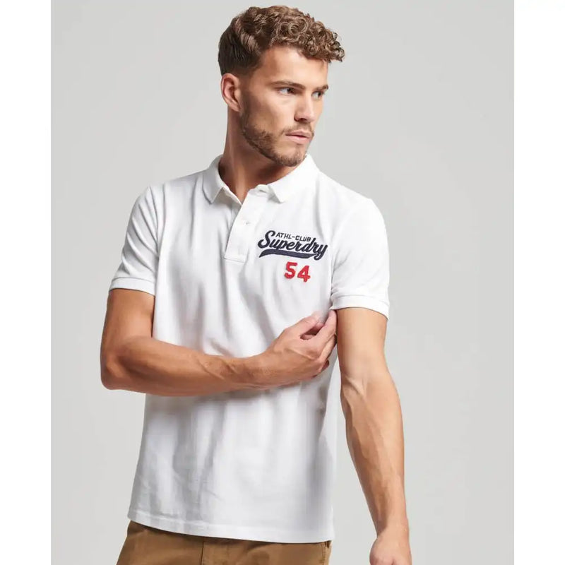 Superdry Mens Superstate Polo Shirt Optic White