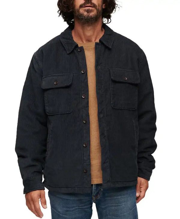 Superdry Mens Surplus Cord Quilt Overshirt Eclipse Navy Northern