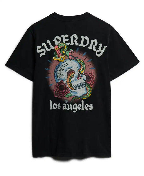 Superdry Mens Tattoo Graphic T-Shirt Black Northern Ireland Belfast