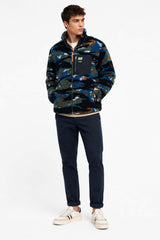 Superdry Mens Terrain Fleece Zip Through Jacket Navy Camo Northern