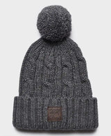 Superdry Trawler Cable Beanie Charcoal - Clothes Shoes & 